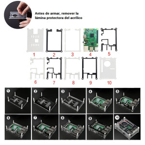 Carcasa Acrílico Raspberry Pi 3B+ Carcasa Acrílico Raspberry Pi 3B+